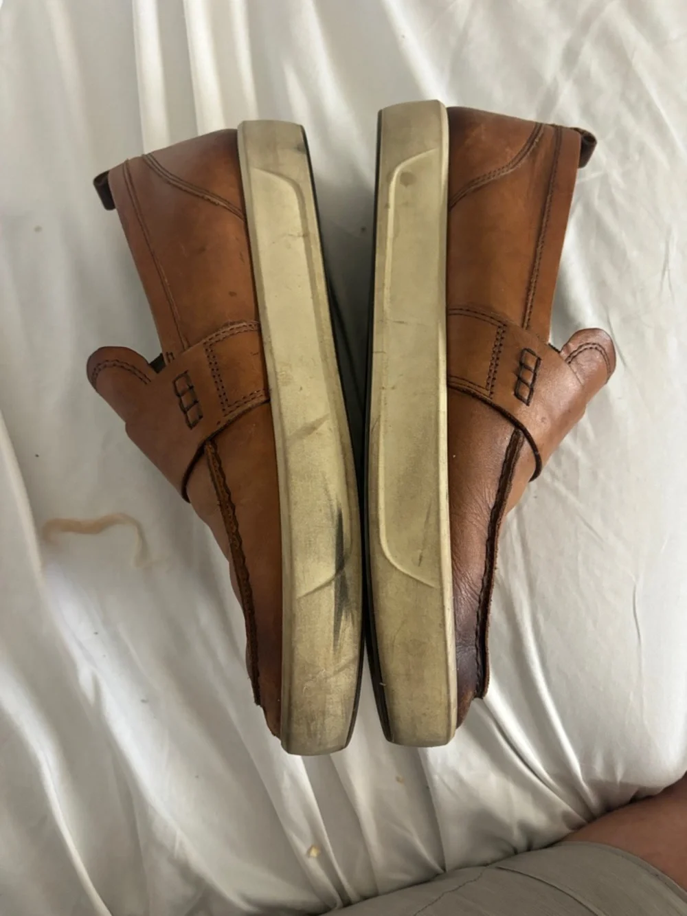 Ecco Brown Leather Slip-On Penny Loafers